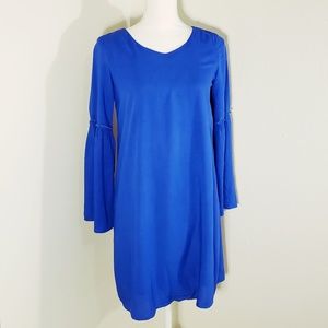 GB Girls Blue Dress w/Flare Sleeves- XL